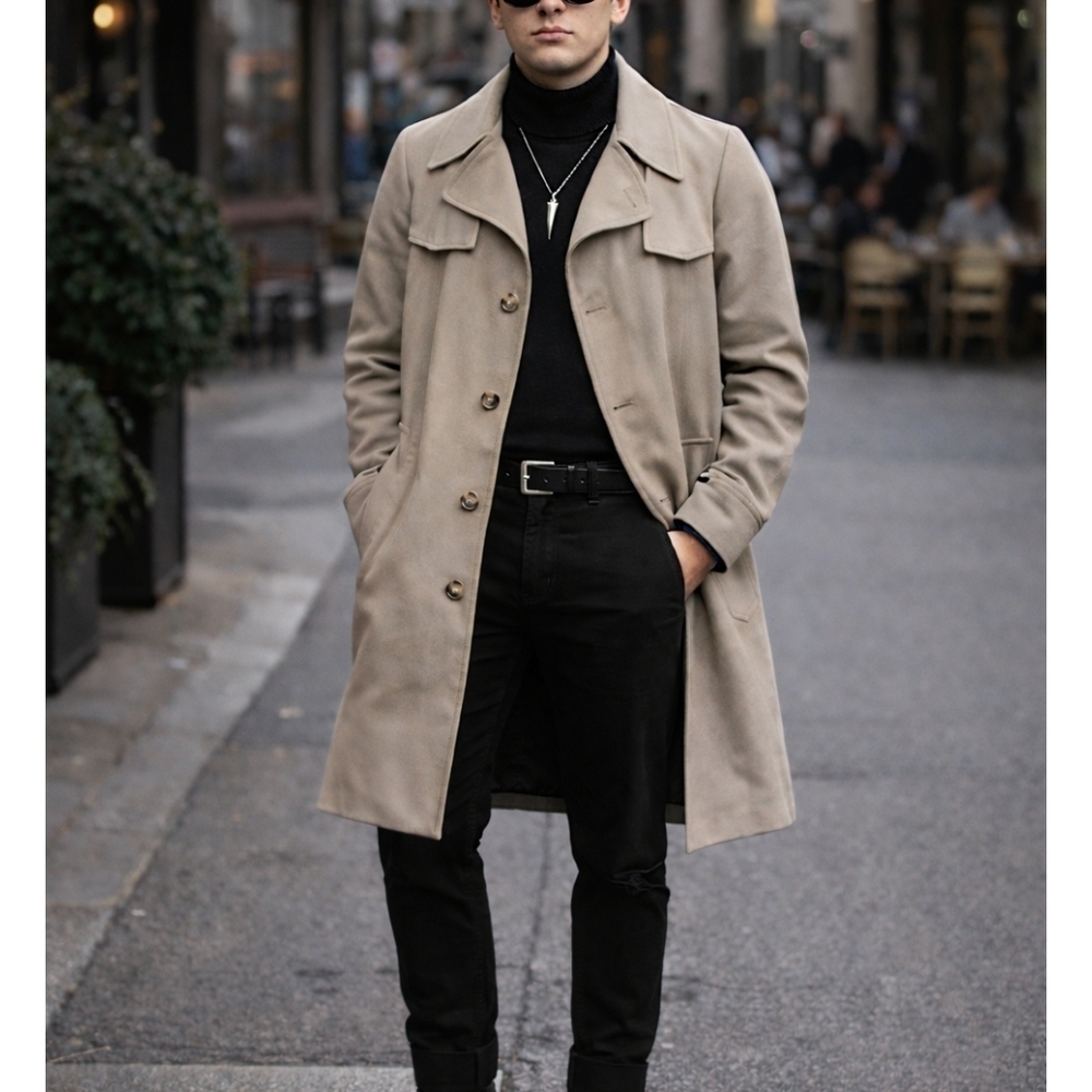 Vintage London Fog Trench Coat w/ Satin liner ,Full Length trench coat 40 Reg